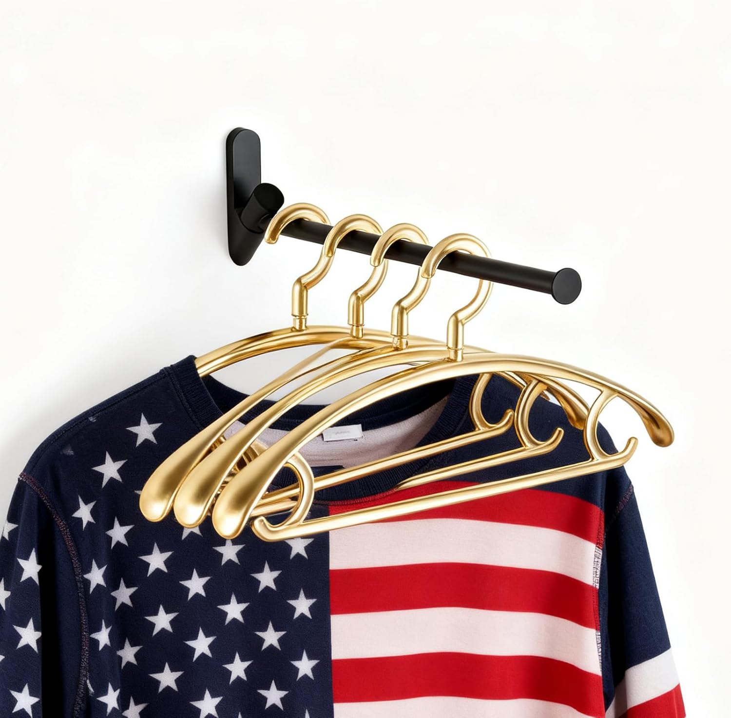 NEWRAIN Wall Mounted Drying Rack, Stainless Steel Folding Laundry Hanging Rack, Matte Black Swivel Space Saving Clothes Hanger Rack for Bedroom Bathroom Laundry