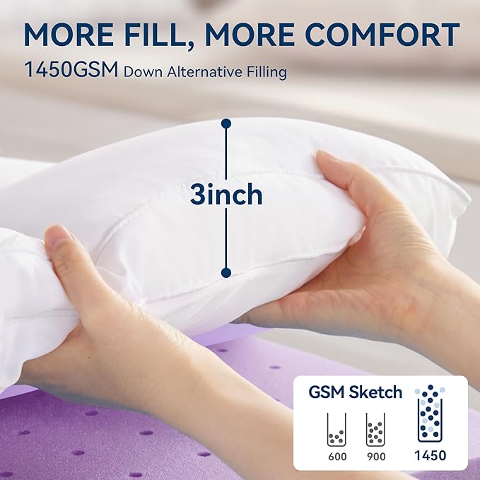 BDEUS Dual Layer 5 Inch Memory Foam Mattress Topper Twin Size, 2 Inch Gel - Image 4