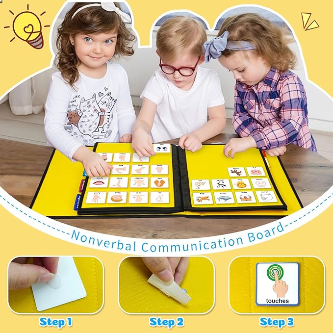 Boczif Visual Communication Book, Nonverbal Communication Board, Autism Language Vocabulary Learning Materials, Speech Articulation Therapy Cue Cards for Kids, Toddler Behavior Book for Home School