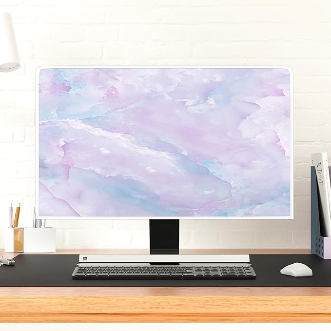 Baocicco Violet Marble Waterproof 26, 27, 28 Inch Anti-Static Dustproof LCD/LED/HD Abstract Creative Desige Monitor Accessories Laptop TV LCD Screen Texture Monitor Decoration for Tablet