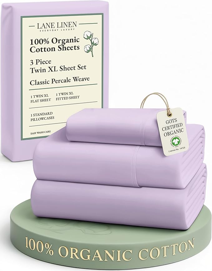LANE LINEN 100% Organic Cotton Sustainably Produced Extra Large Twin Sheets by LaneLinen