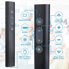 Presentation Clicker Presentation Remotes, Type C/USB A 2 in 1 Pointer, Remote PowerPoint Clicker,USB/Type-C for Computer Slide Advancer, Volume Control/Hyperlink/Switch Windows(Battery Included)