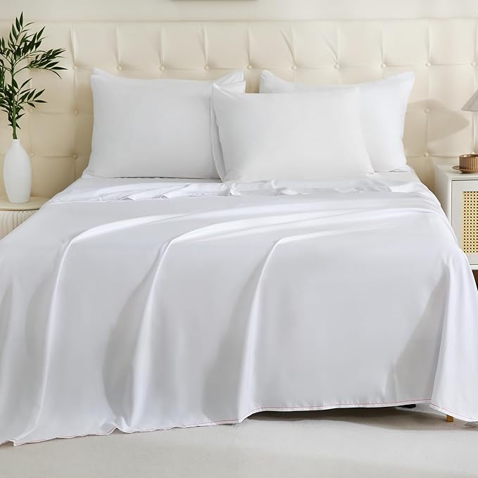ZPECC White Bulk Flat Sheets Only Full Size 24 Pack, Easy Sort Top Bed Sheet by - Image 7