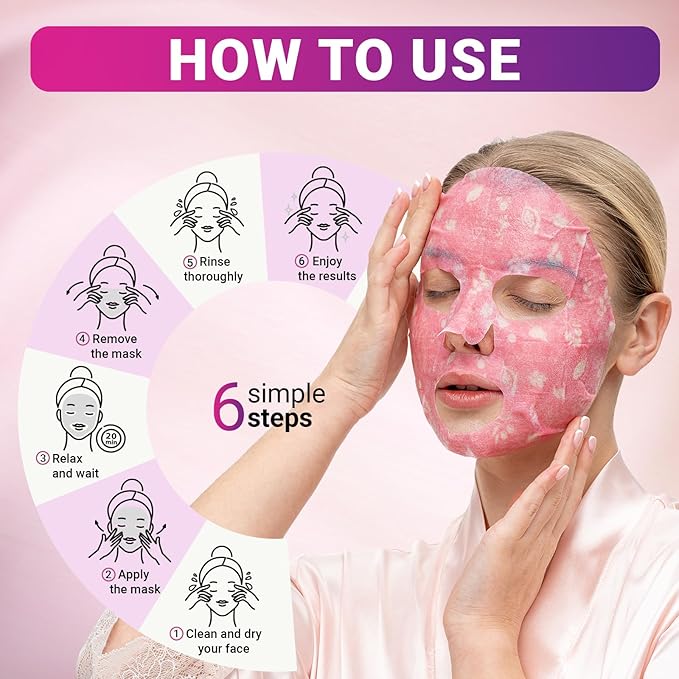 VIABEAUTY 12 Pack of Sheet Face Masks Skincare - Image 6
