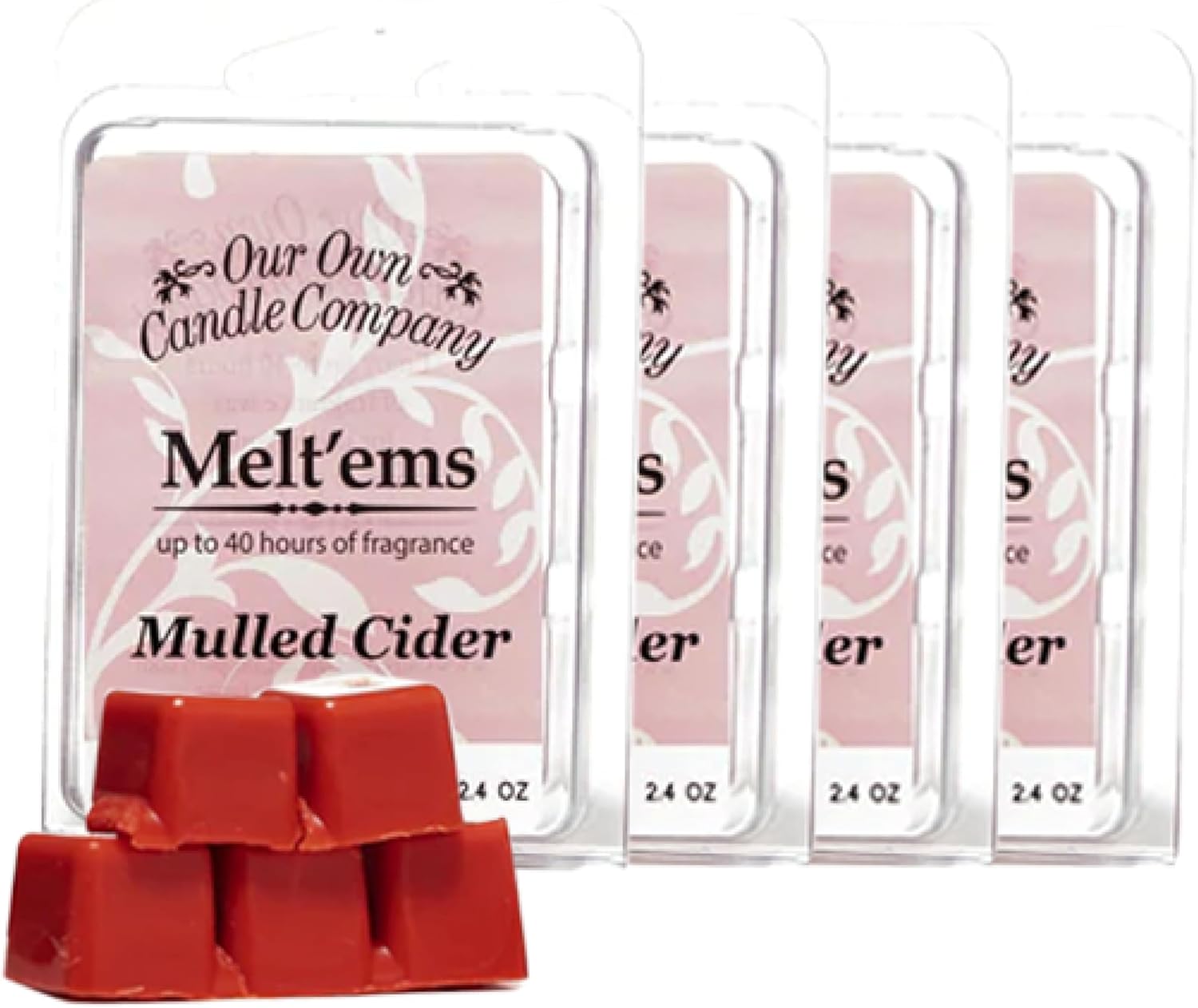 Our Own Candle Company Premium Wax Melt, Mulled Cider Scent, 6 Cubes, 2.4 oz (4 Pack)