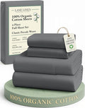 LANE LINEN 100% Organic Cotton Full Size Sheets, Hotel Like Crisp Percale Low by LaneLinen