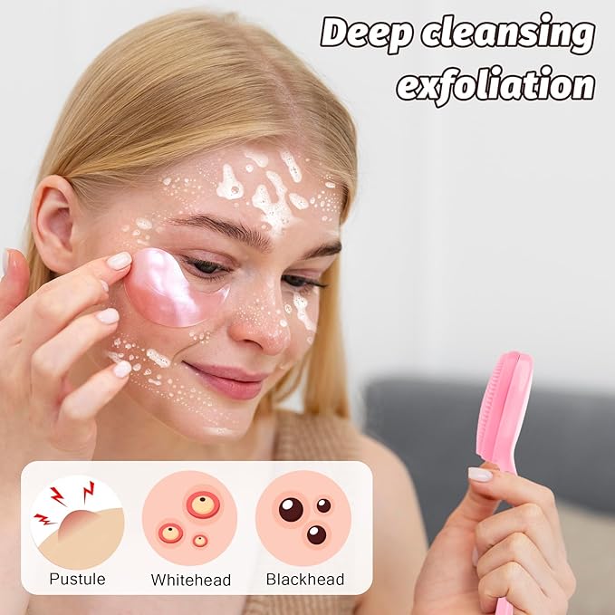 2Pack Silicone Face Brush Manual Face Scrub Brush Soft Facial Brushes - Image 5