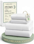 LANE LINEN 100% Organic Mercerized Cotton Pre Washed Full Size Bed Sheets by LaneLinen