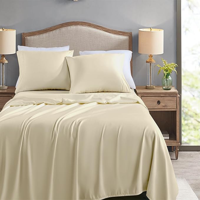 FreshCulture King Flat Sheets Only, Soft Microfiber Bedding Sheets - Image 2