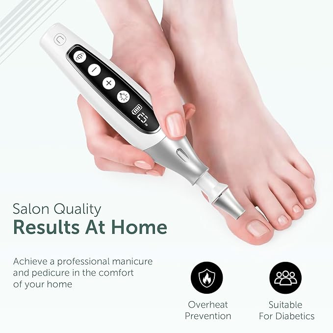 PediLux Pro Professional Manicure Pedicure Kit, Cordless Electric Nail File - Image 5