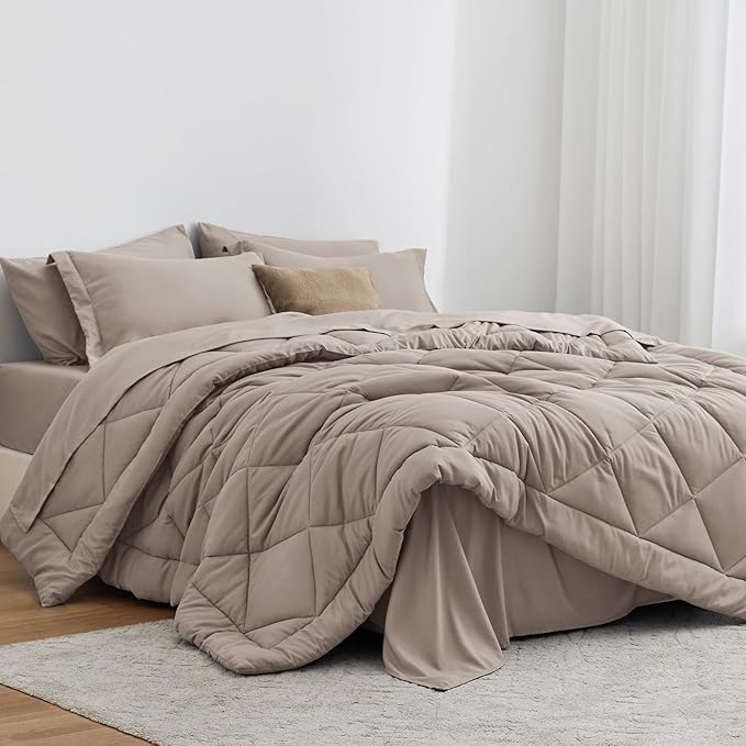 Love's cabin Twin XL Comforter Set Burlwood, 5 Pieces Twin XL Bed in a Bag by Lovescabin