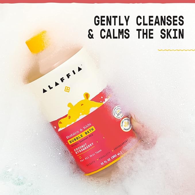 Alaffia Bubble Bath for Babies & Kids, Coconut Strawberry 2-Pack – Long-Lasting - Image 5