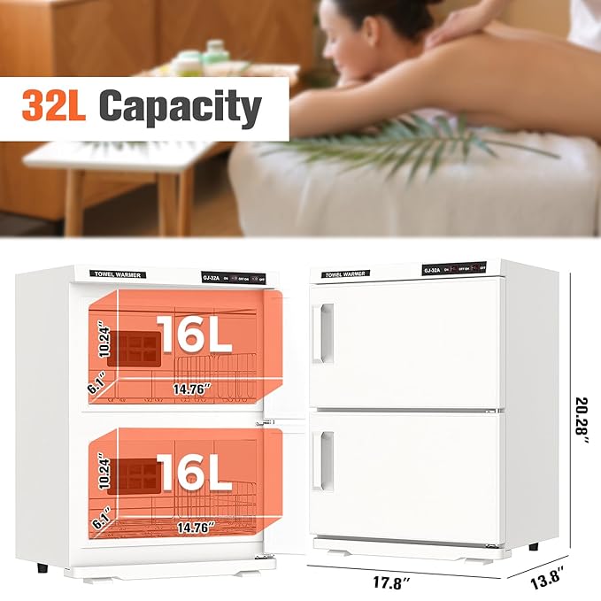 Kikihouse Hot Towel Warmer, 32L Large Capacity Hot Towel Cabinet, Facial Towel - Image 5