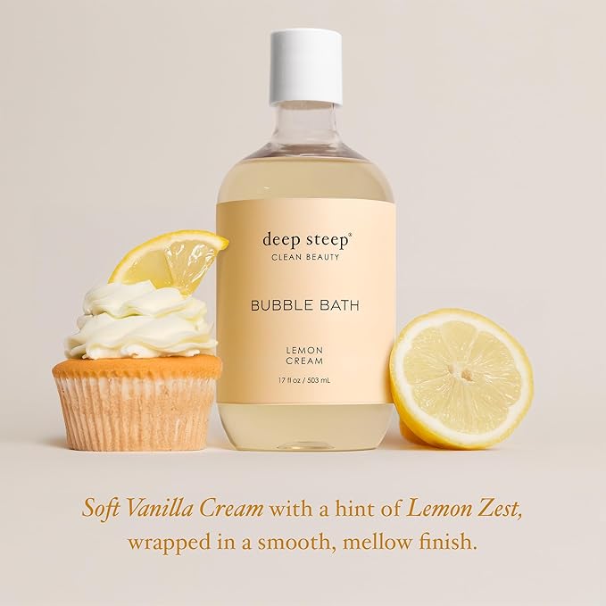 Deep Steep Bubble Bath, Lemon Cream 17 oz – Hypoallergenic, Clinically Tested - Image 4
