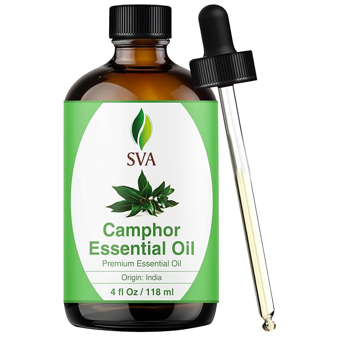 SVA Camphor Essential Oil – 4 Fl Oz – 100% Natural Camphor Oil by SVAORGANICS