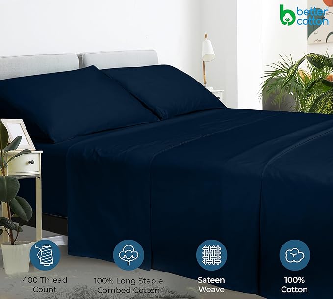 Royale Linens 400 Thread Count 100% American Grown Cotton Flat Sheet - Image 7
