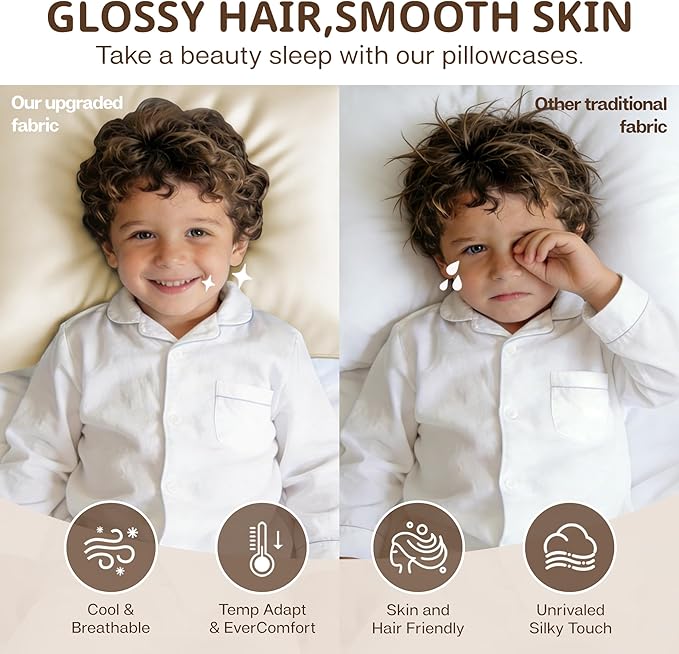 MR&HM Breathable Toddler Pillowcase 13"x18" Travel Pillow Case Set of 2 - Image 4