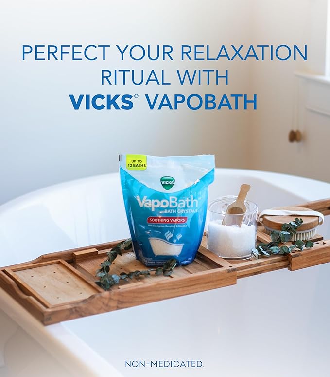 Vicks VapoBath, Bath Salts, Bath Bomb, Non-Medicated Bath Crystals, Comforting - Image 3