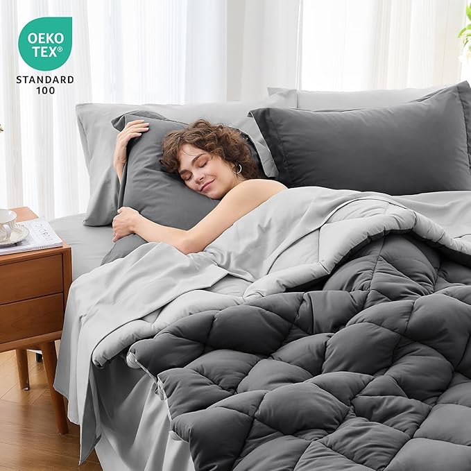 MUXHOMO 7 Pieces Full Comforter Set, Reversible Bed in a Bag Full Size - Image 4
