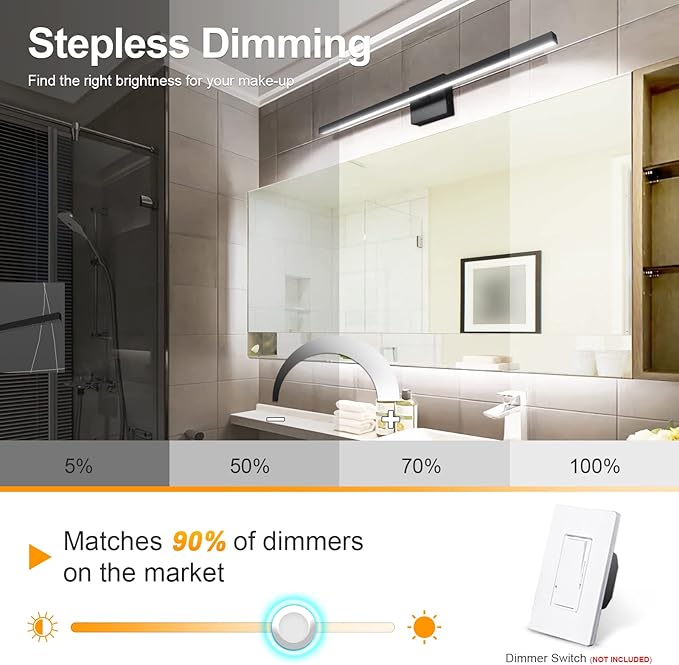 VOLISUN Modern Bathroom Vanity Light 31.5 inch, 18W Dimmable 5CCT Led Bathroom - Image 3