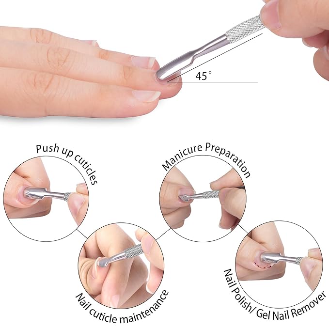 Ejiubas Cuticle Pusher Cuticle Nipper Stainless Steel Cuticle Trimmer Cuticle - Image 4