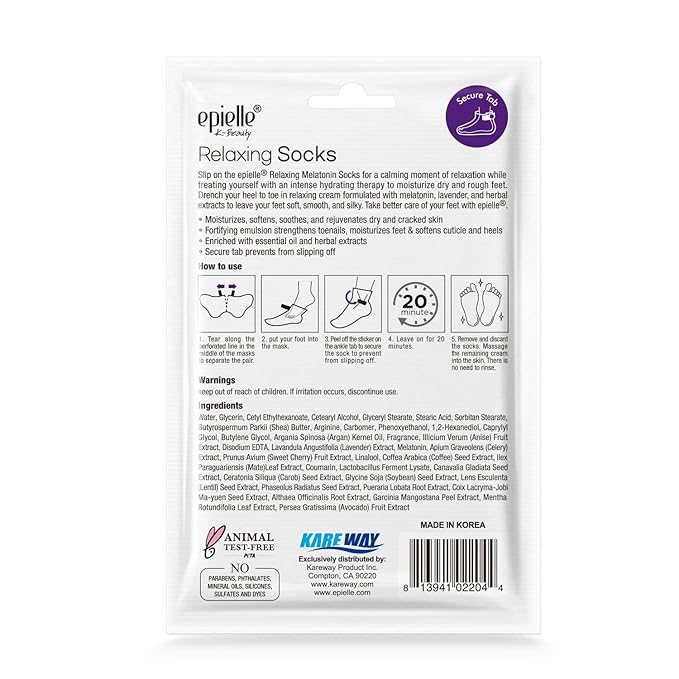 Epielle Relaxing Foot Mask 6 Pairs, Soften and Restore - Image 9