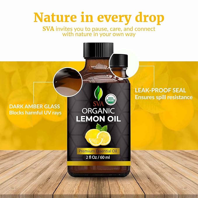 SVA Lemon Essential Oil Organic – 2 Fl Oz – 100% Natural Organic Lemon Oil - Image 7