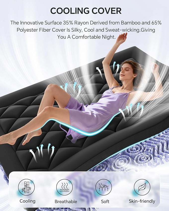 ChiXpace Dual Layer 4 Inch Memory Foam Mattress Topper Full - Image 5