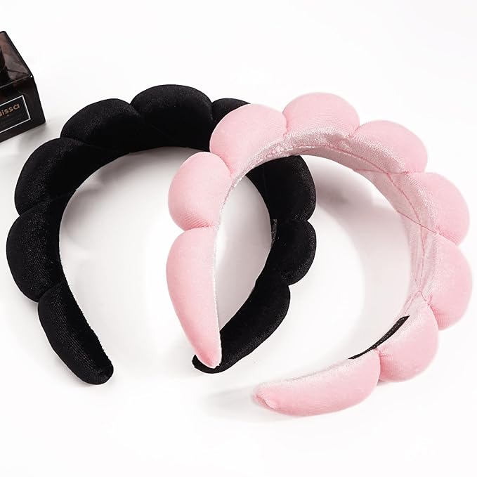 Ayesha 2pcs Spa Headband for Washing Face, Bubble Sponge Soft Hairband for Women - Image 4