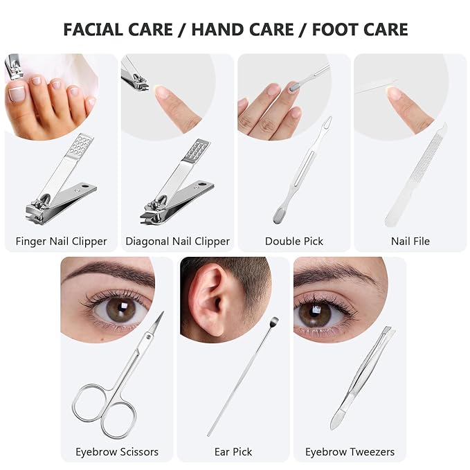 12 Set Manicure Set Bulk Mini Manicure Nail Clipper Kit 7 in 1 Stainless Steel - Image 5