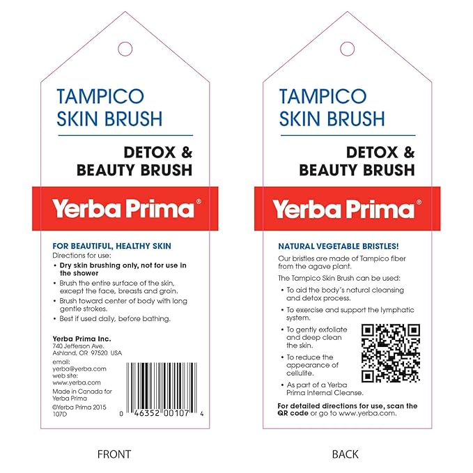 Yerba Prima Tampico Skin Brush for Exfoliation, Dry Brushing, and Blood - Image 9