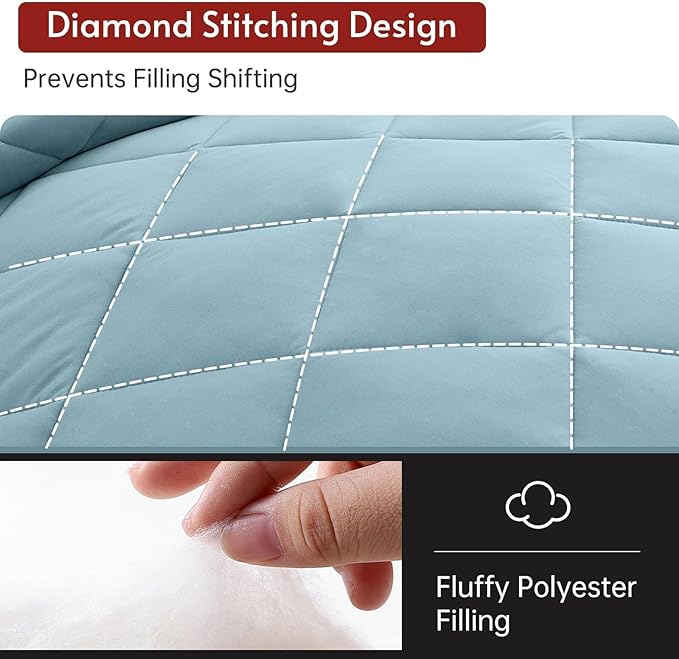 MUXHOMO 7 Pieces King Comforter Set, Reversible Bed in a Bag King Size - Image 8