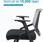 BLANEDUO Conference Room Chairs, Folding Office Desk Chair with Lumbar Support and Sliding Armrest, Stackable Office Guest Chairs & Reception Chairs 20 Pack with Wheels