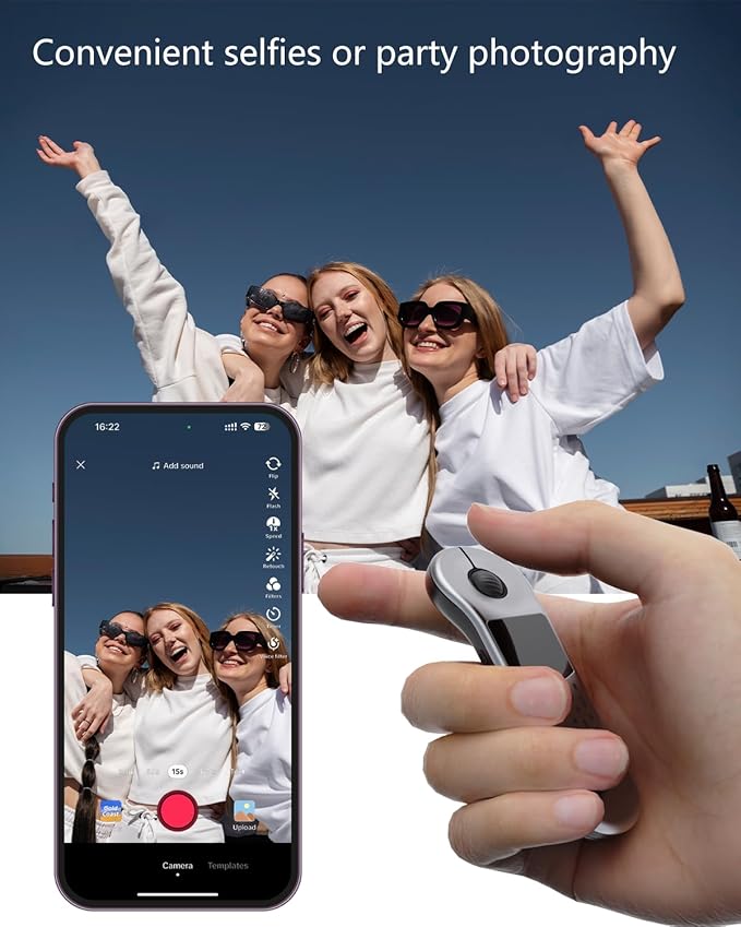 Air Mouse for PC/iOS/Android with Touchpad Rechargeable Wireless Presentation for PPT Pointer Bluetooth 2.4G Remote Control for PowerPoint/Keynote/Tiktok/Camera/Kindle App (Silver)