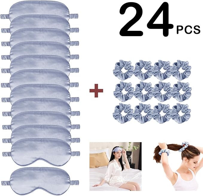 24Pcs Satin Eye Mask Silk Sleep Masks Silky Eyes Cover Blackout Blindfold - Image 4
