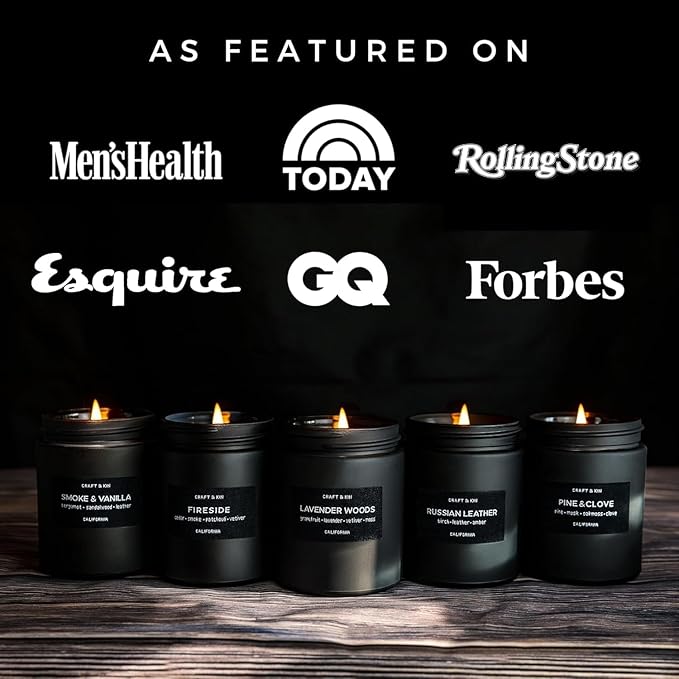 Craft & Kin Premium Smoke & Vanilla Candle | Black Scented Candles - Image 7