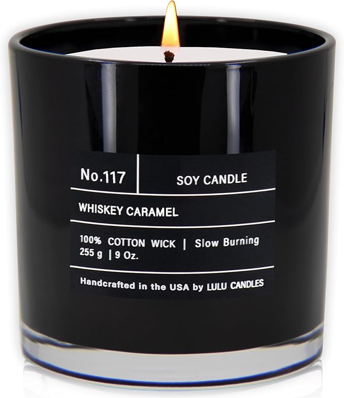 Lulu Candles | Whiskey Caramel | Smells Woody & Sweet | Luxury Scented Soy Jar by LULUCANDLES