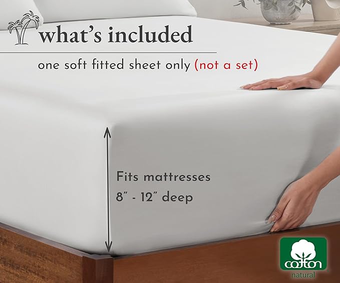 California Design Den 100% Cotton Twin XL Fitted Sheet Only - Image 4