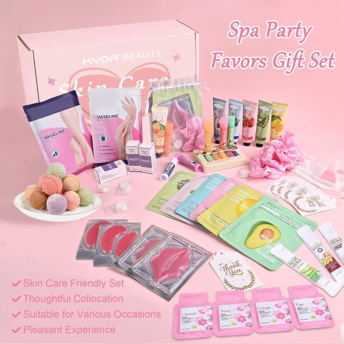KYDA 84PCS SPA Party Supplies for Women, Face Mask, Hand Cream, Lip Balm - Image 6