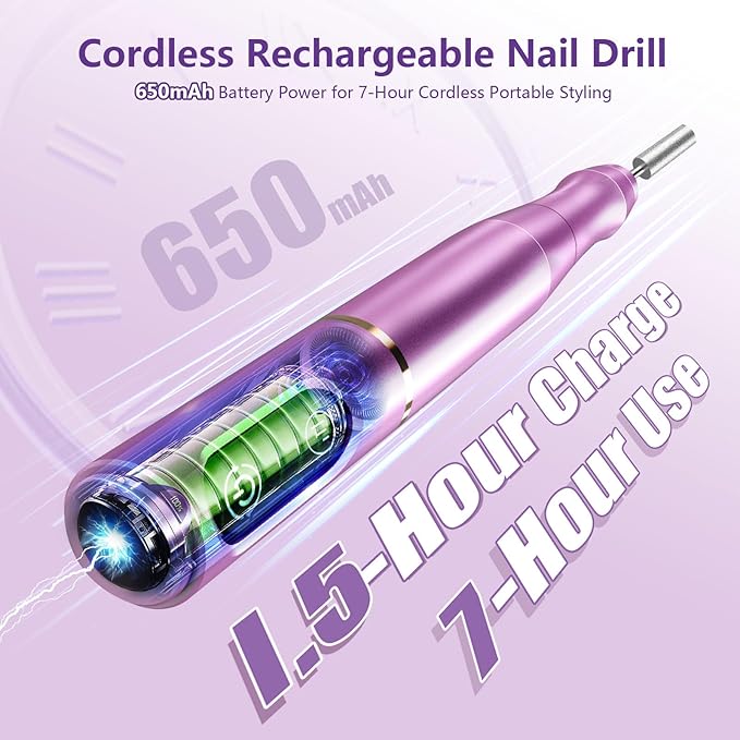 TUOBEO Cordless Nail Drill Electric Nail File Kit, Rechargeable Efile Set - Image 2