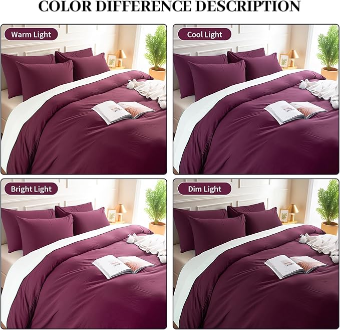 NEXHOME PRO 100% Washed Cotton Duvet Cover Queen Size, Ogranic Natural Linen - Image 3