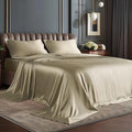BEDELITE Satin Sheets Twin XL Size Bed Set, Luxury Soft Taupe Silky Sheets by BEDELITE