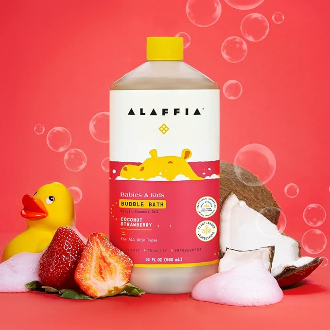 Alaffia Bubble Bath for Babies & Kids, Coconut Strawberry 2-Pack – Long-Lasting - Image 7