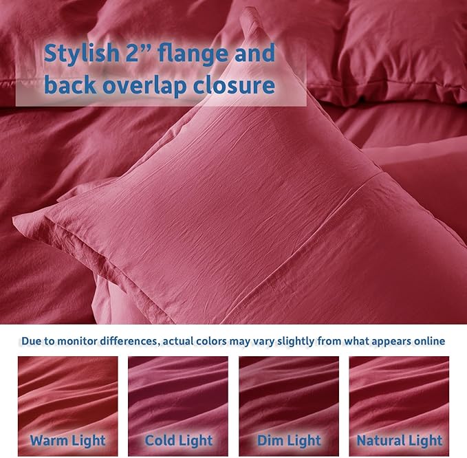 Nestl Burgundy Red Duvet Cover Full Size - Image 8