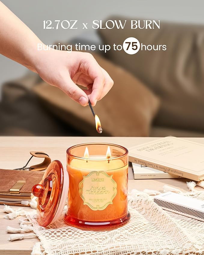 M&SENSE Citrus Candles for Home Scented, Natural Organic Soy Candle 12.7oz 75 - Image 7