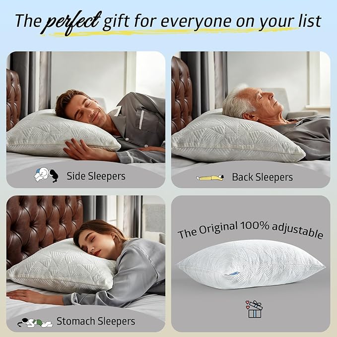 BETU Standard Pillow, Cooling Shredded Memory Foam Pillow - Image 6