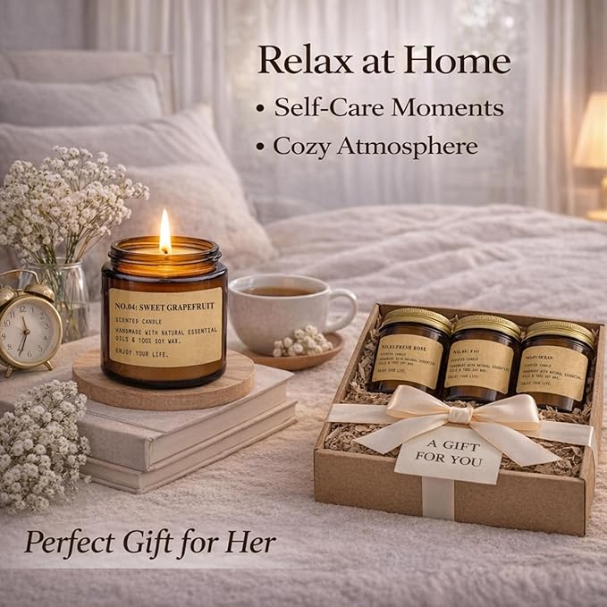 Scented Candles for Home, 8 Pack Soy Wax Candle Set, Aromatherapy Candles - Image 4