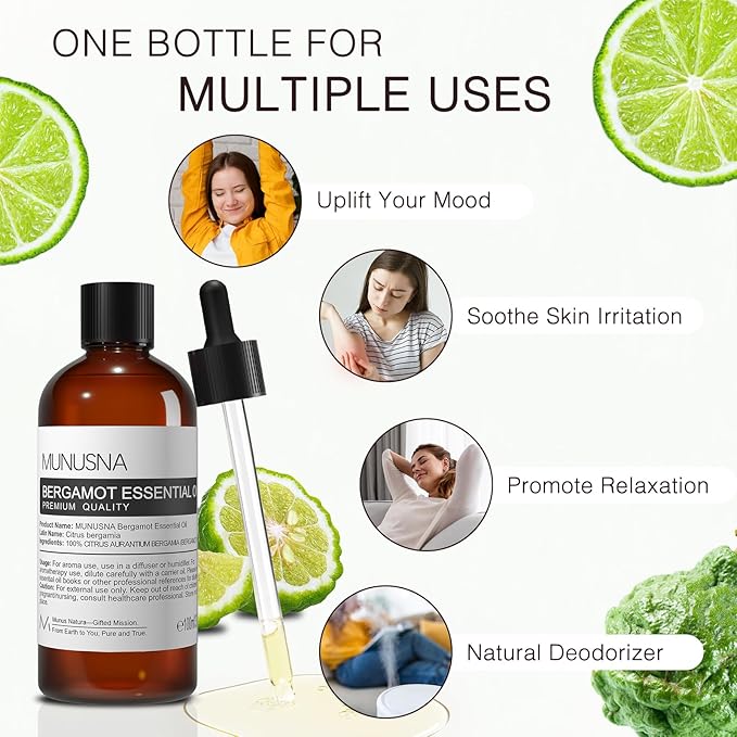 Bergamot Essential Oil 100ML, 100% Pure Natural Bergamot Oil Premium Grade - Image 4