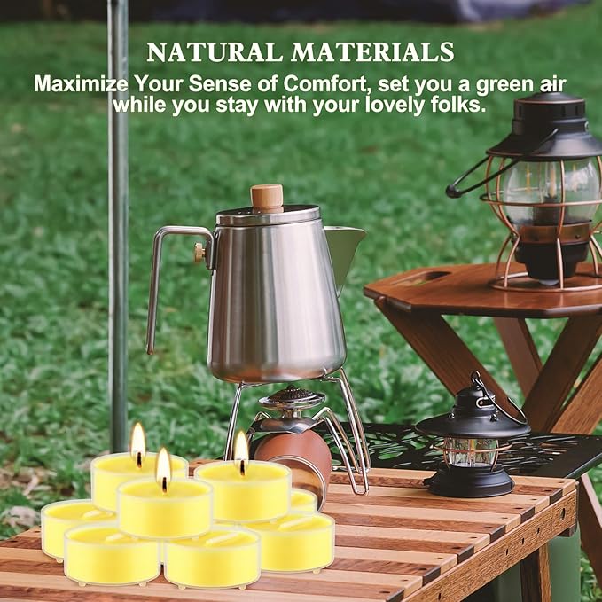3.5-Hour 50Pack Citronella Tealight Candles, Outdoor and Indoor Summer Scented - Image 6