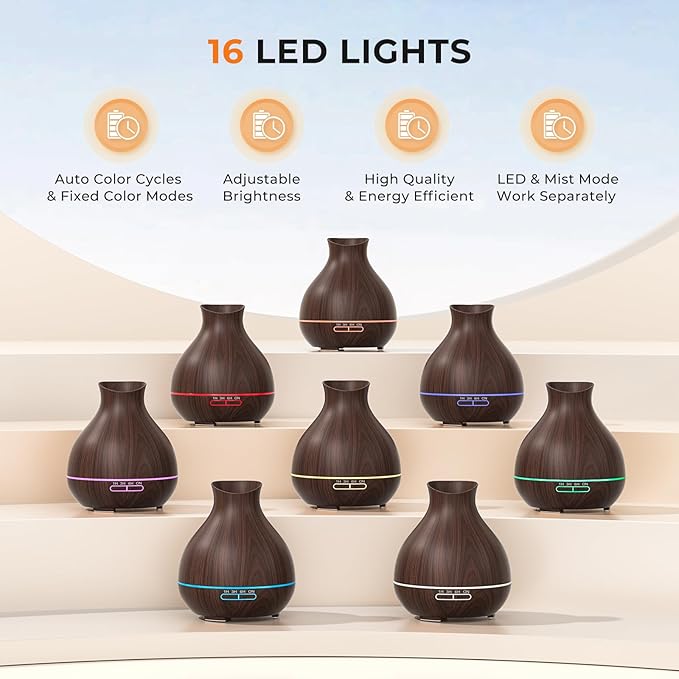 BZseed Aromatherapy Essential Oil Diffusers, Waterless Auto-Off, 7 Color LED - Image 5